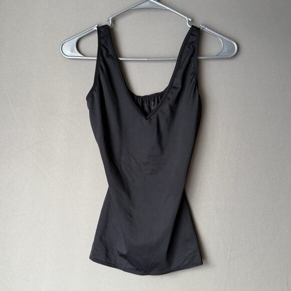 Assets sz M black deep plunge shaping tank‎ top - Picture 1 of 7